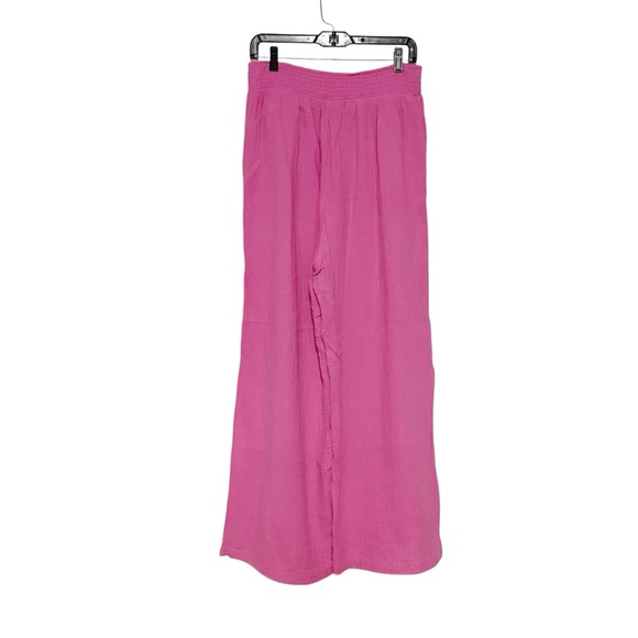 Aerie Pink Gauzy Pool To Party Crop Top and Pants Set - Picture 9 of 16